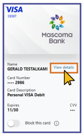 Find Card you want to view