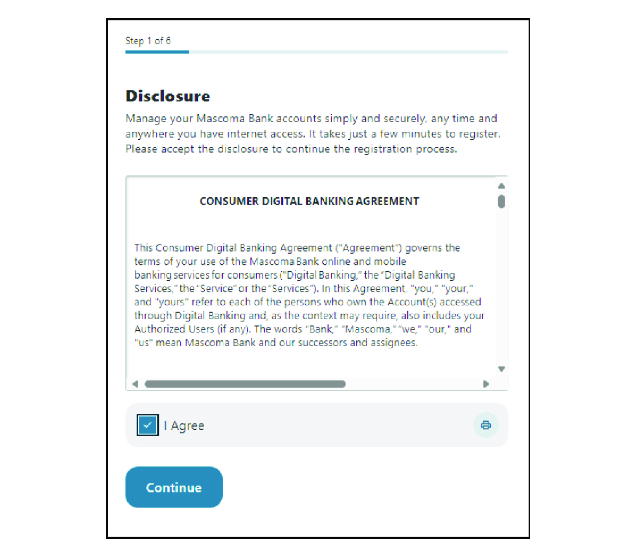 Review and accept terms